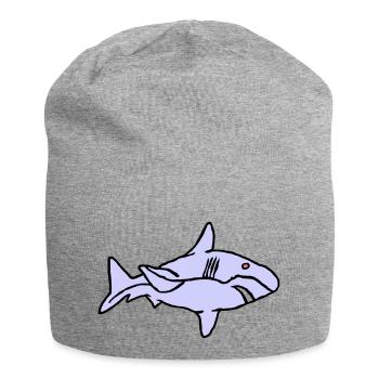 Fish Shark Predator Predator Water Graffiti Ocean - Jersey Beanie - heather grey - Front