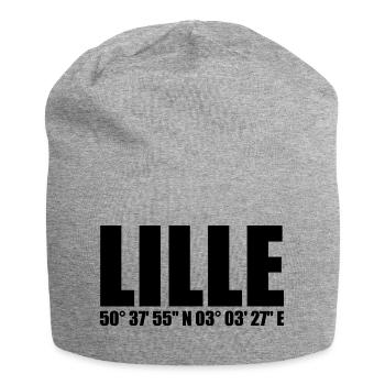 Lille Koordinaten - Jersey-Beanie - Grau meliert - Vorne