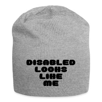Eine behinderte Person sieht so aus * - Jersey-Beanie - Grau meliert - Vorne
