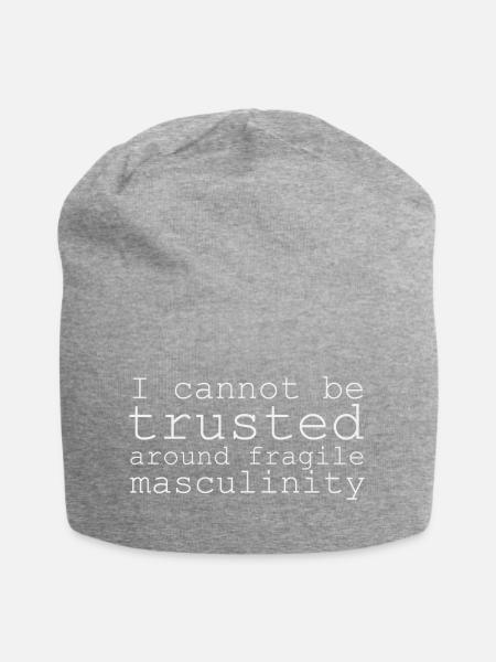 fragile masculinity (white) - Jersey-Beanie - Grau meliert