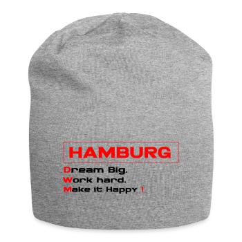 Hamburg Work hard - Jersey Beanie - heather grey - Front