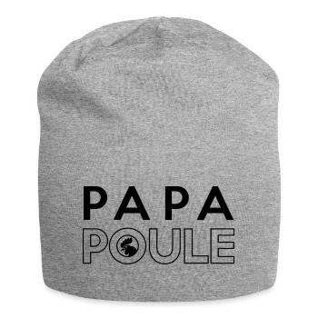 Papa Poule Noir - Bonnet en jersey - gris chiné - Devant
