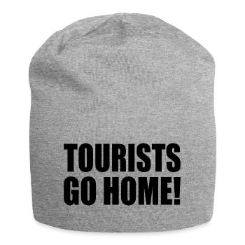 tourists go home - Bonnet en jersey - gris chiné - Devant