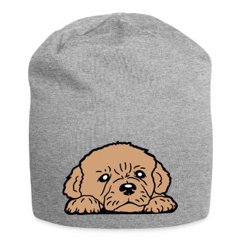 Puppy Dog Lies Good Cute Faithful Sweet Sweet Look - Jersey Beanie - heather grey - Front