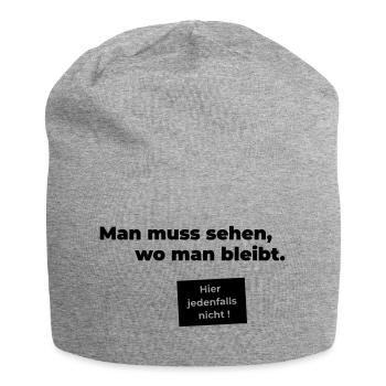 sehen wo man bleibt - Jersey-Beanie - Grau meliert - Vorne