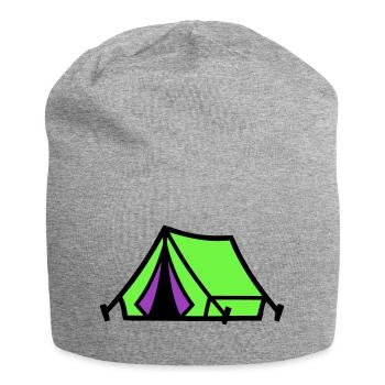 Icône du camping sous tente du festival - Bonnet en jersey - gris chiné - Devant