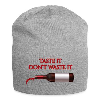Taste It Verschwende es nicht – Lustiges Wein-T-Shirt - Jersey-Beanie - Grau meliert - Vorne