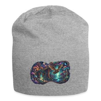 Night Forest Dragon Trail - Jersey Beanie - heather grey - Front