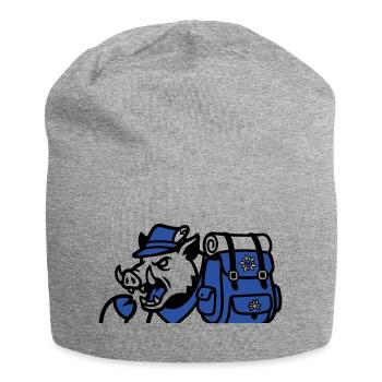 Wild Boar Backpack Logo - Jersey Beanie - heather grey - Front