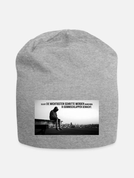 Черно-белая мотивационная иллюстрация: человек в к - Jersey-Beanie - Grau meliert