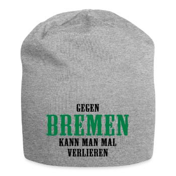 Gegen Bremen kann man mal verlieren - Jersey-Beanie - Grau meliert - Vorne