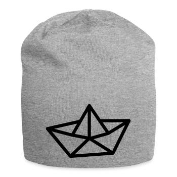 Papierboot - Jersey-Beanie - Grau meliert - Vorne