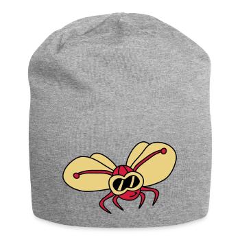 butterfly_pilot_3c - Jersey Beanie - heather grey - Front