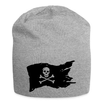 Drapeau pirate - Bonnet en jersey - gris chiné - Devant