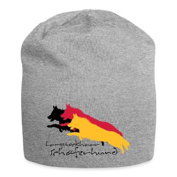 langstockhaar schäferhund - Jersey-Beanie - Grau meliert - Vorne