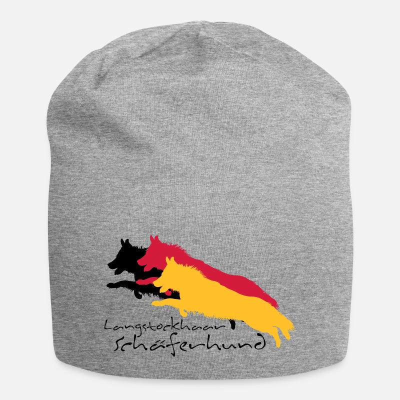 langstockhaar schäferhund - Jersey-Beanie - Grau meliert