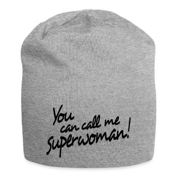 you can call me superwoman - Bonnet en jersey - gris chiné - Devant