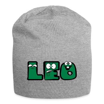 leo vorname maennlich kind baby nachwuchs schwange - Jersey-Beanie - Grau meliert - Vorne