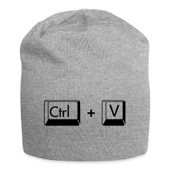 Copy Paste lustiges Geschenk für Zwillinge - Jersey-Beanie - Grau meliert - Vorne