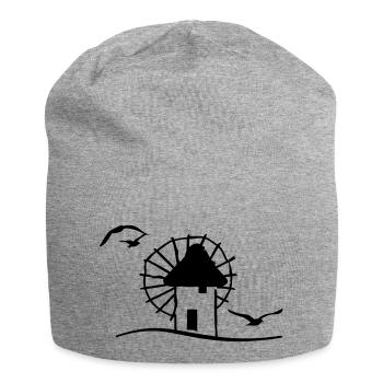 Moulin à vent grec / moulin à vent grec (1c) - Bonnet en jersey - gris chiné - Devant