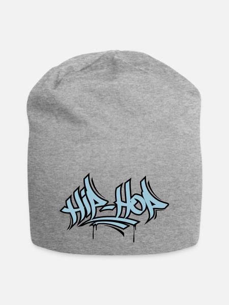 Hip Hop - Jersey-Beanie - Grau meliert