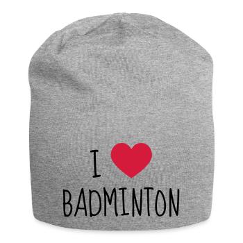 Badminton / Badminton Player / Birdie / Sport - Jersey-Beanie - Grau meliert - Vorne