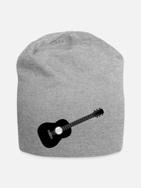 Gitarre - Jersey-Beanie - Grau meliert