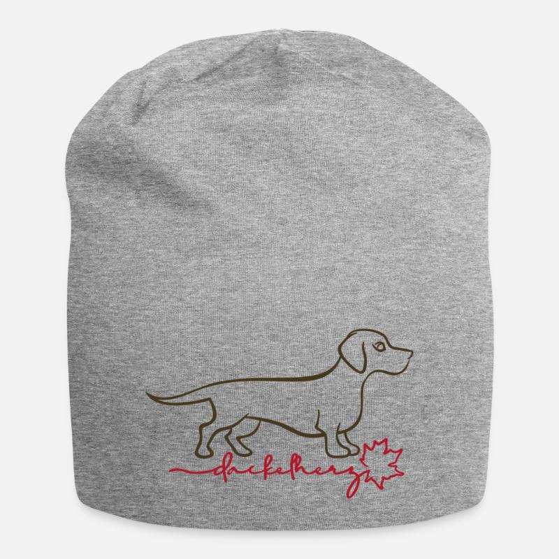 Dackelherz - schlicht & chic - Jersey-Beanie - Grau meliert