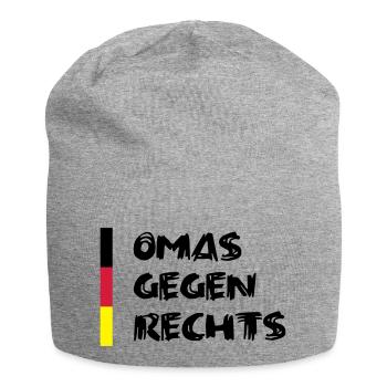 Omas gegen Rechts - schwarz rot gold - Jersey-Beanie - Grau meliert - Vorne