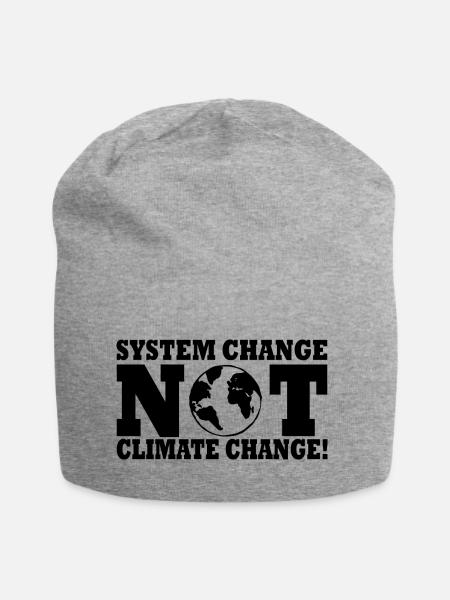 system change not climate change - Jersey-Beanie - Grau meliert