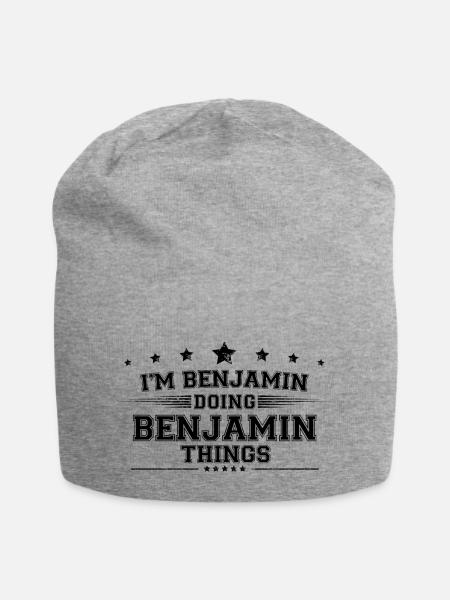Ich bin Benjamin, der Benjamin-Dinge macht - Jersey-Beanie - Grau meliert