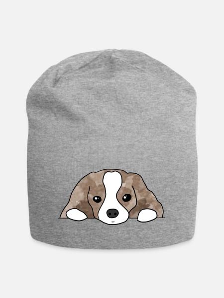 Hund - Jersey-Beanie - Grau meliert