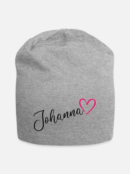 Johanna Name Vorname Herz pink - Jersey-Beanie - Grau meliert