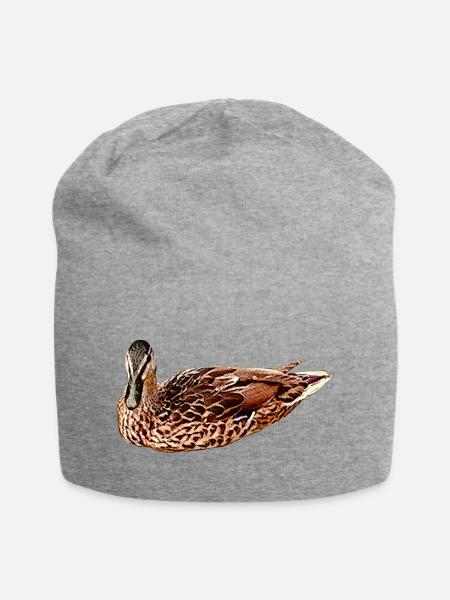 wasservögel, Stockente - Jersey-Beanie - Grau meliert