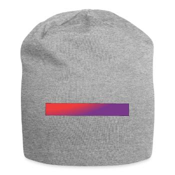 Barres dégradées rouges et violettes - Bonnet en jersey - gris chiné - Devant