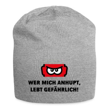 Wer Mich Anhupt, Lebt Gefährlich! (Auto / POS 3C) - Jersey-Beanie - Grau meliert - Vorne