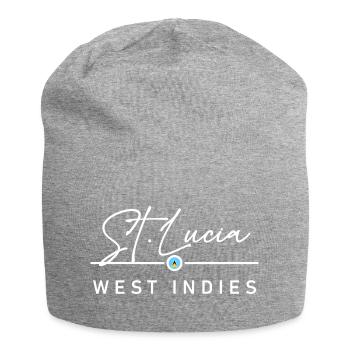 St. Lucia - West Indies - Caribbean - Jersey Beanie - heather grey - Front