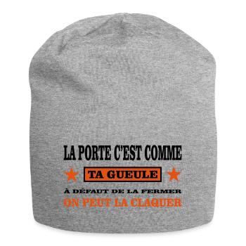 Shut up - Jersey Beanie - heather grey - Front