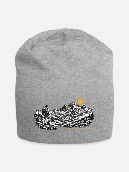 Wanderer Sonnenaufgang Destination Relief - Jersey-Beanie - Grau meliert
