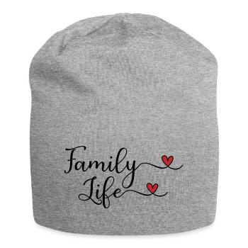 Familie - Jersey-Beanie - Grau meliert - Vorne