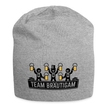 Team Bräutigam (JGA Polterabend Bierkrüge / POS2C) - Jersey-Beanie - Grau meliert - Vorne