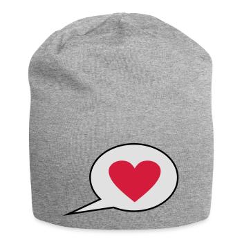 Ich liebe Dich - Jersey-Beanie - Grau meliert - Vorne