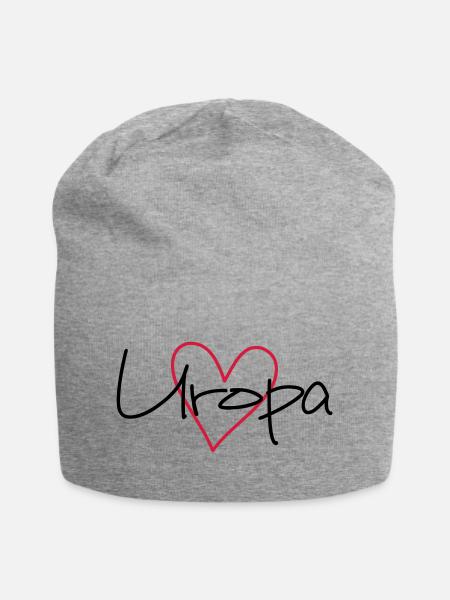 Uropa Herz Liebe Geschenk werdender Uropa - Jersey-Beanie - Grau meliert