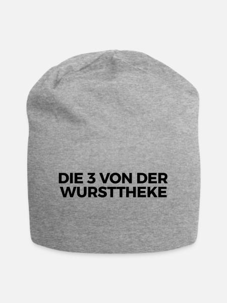 die drei von der wursttheke - Jersey-Beanie - Grau meliert