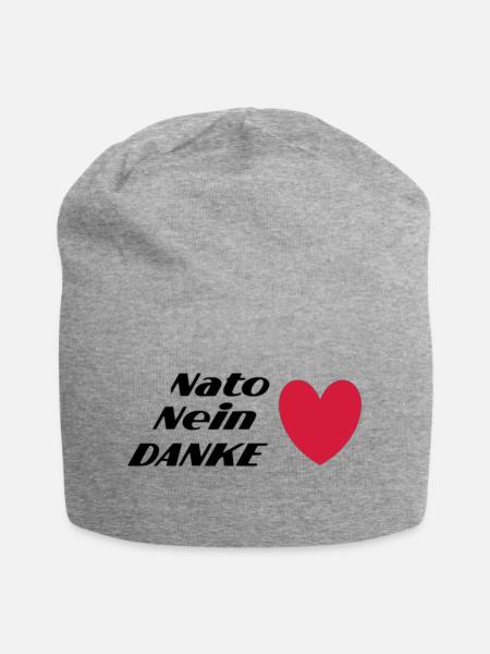 Nato Nein DANKE - Jersey-Beanie - Grau meliert