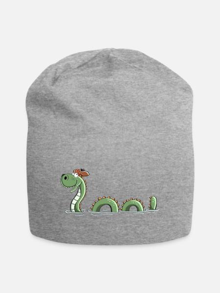 Nessie Seeungeheuer In Schottland - Comic - Fun - Jersey-Beanie - Grau meliert
