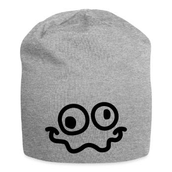 crazy smiley - Jersey-Beanie - Grau meliert - Vorne