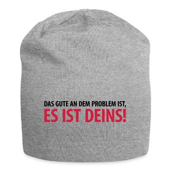 Gut, das Problem ist Deins Aufgabe Herausforderung - Jersey-Beanie - Grau meliert - Vorne