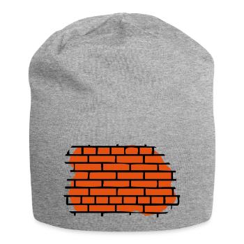 mauer - wall - Jersey-Beanie - Grau meliert - Vorne