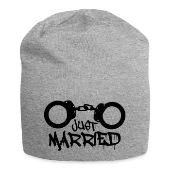 Just married prisonnier menotté drôle - Bonnet en jersey - gris chiné - Devant